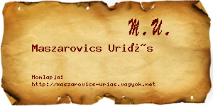 Maszarovics Uriás névjegykártya